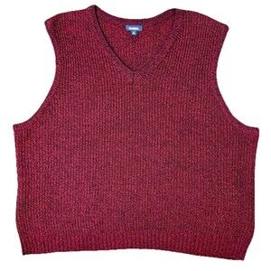 KingSize Men's Maroon Chunky Knit Sweater Vest Casual Layering Academia Size 5XL
